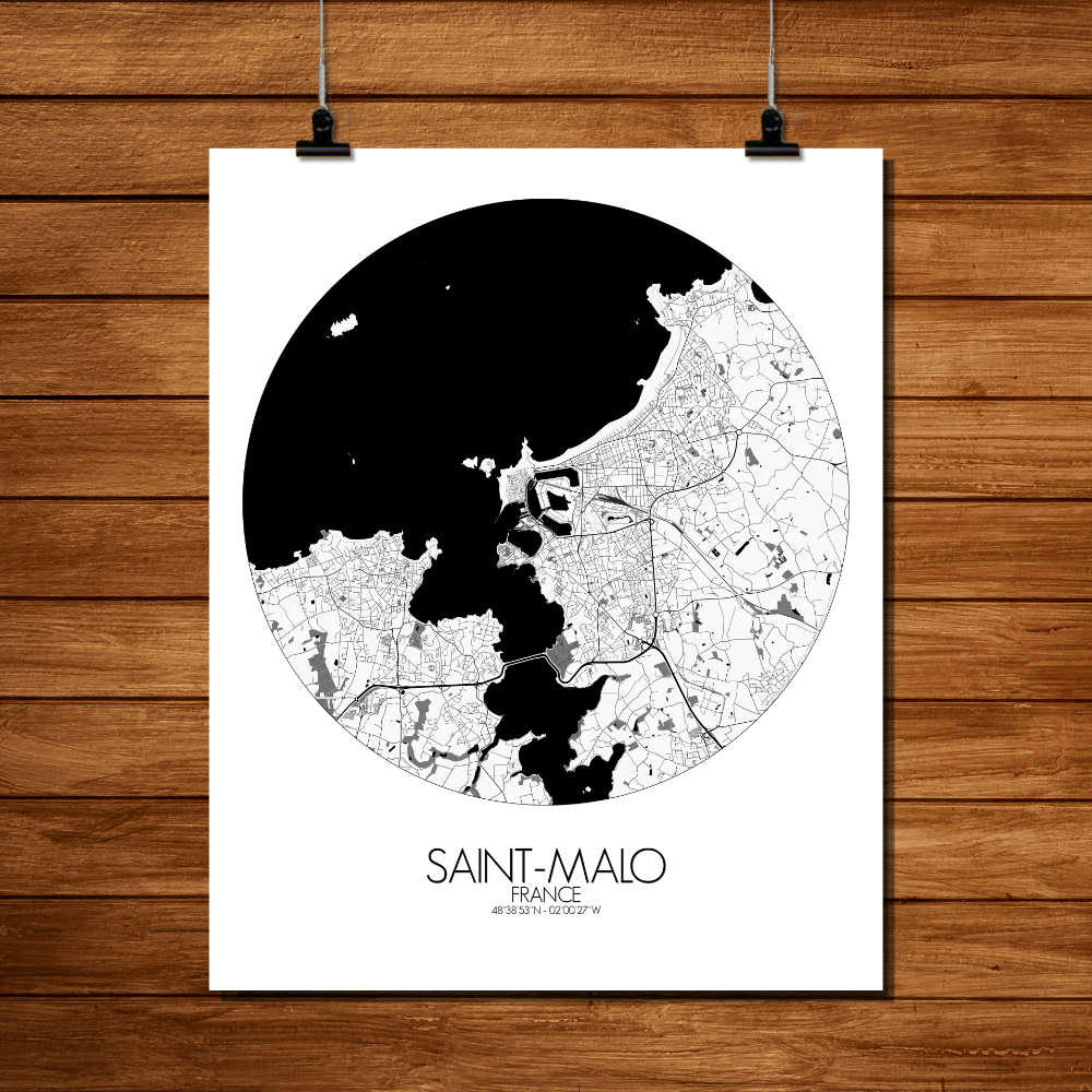 - ST MALO - Carte City Map Rond