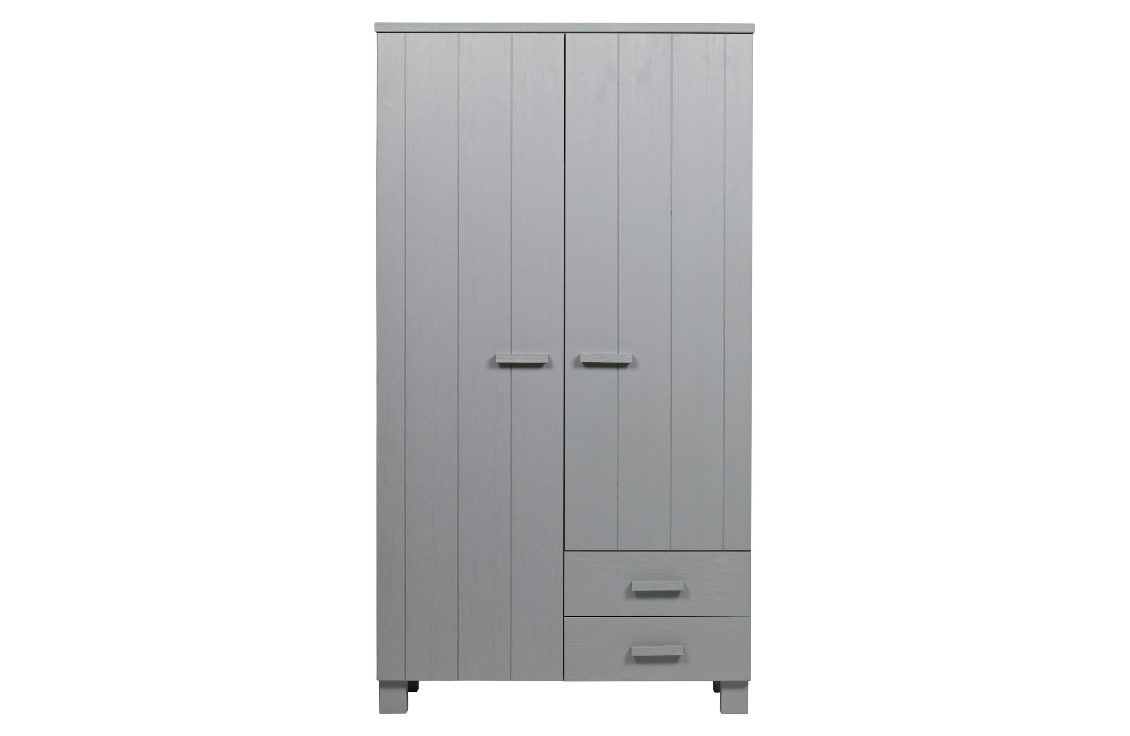 DENNIS - Armoire 2 portes et 2 tiroirs en bois gris