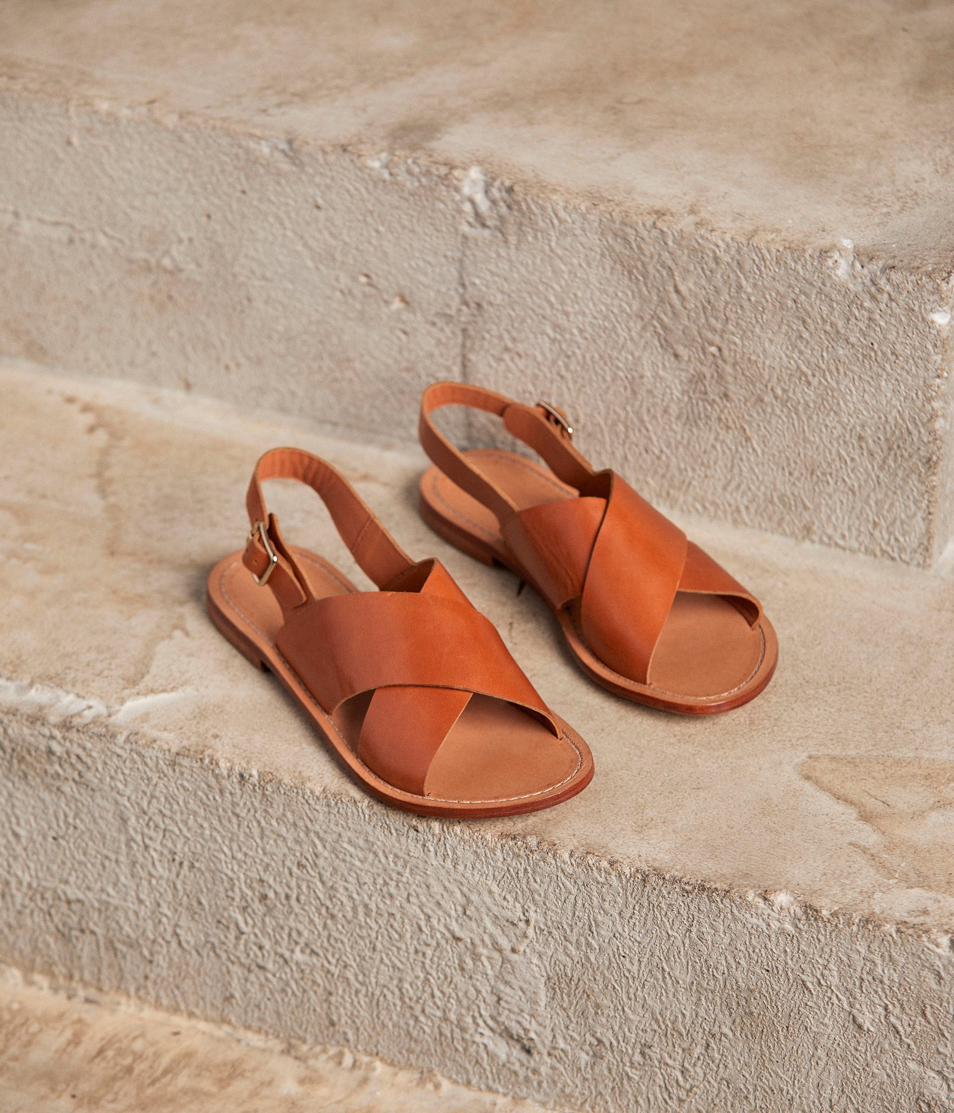 Sandales cuir cognac Amina