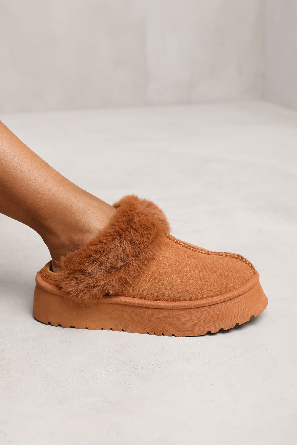 Where's That From Lilah' Slide On Slipper With Faux Fur Lining