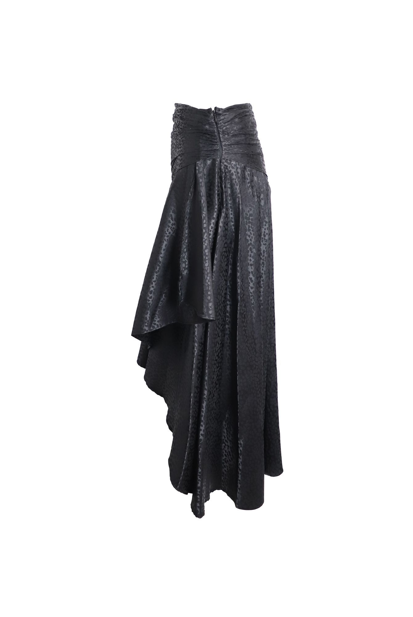 Dodo Bar Or Preloved Draped Midi Skirt in Black Polyester
