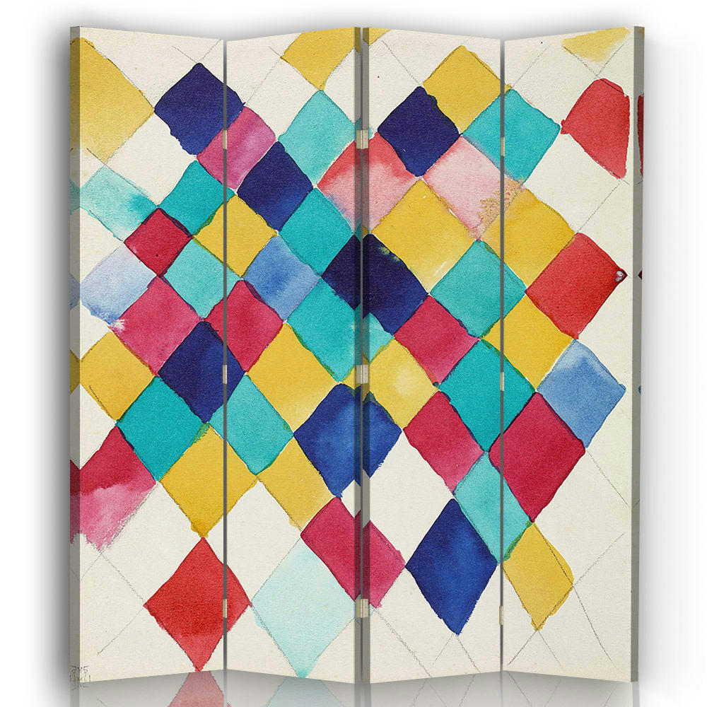 - Paravent Farbstudie mit Rauten - Wassily Kandinsky 145x180cm