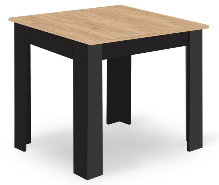 Zestaw Stół NP 80x80 Artisan nogi czarne   4 krzesła WAT czarne