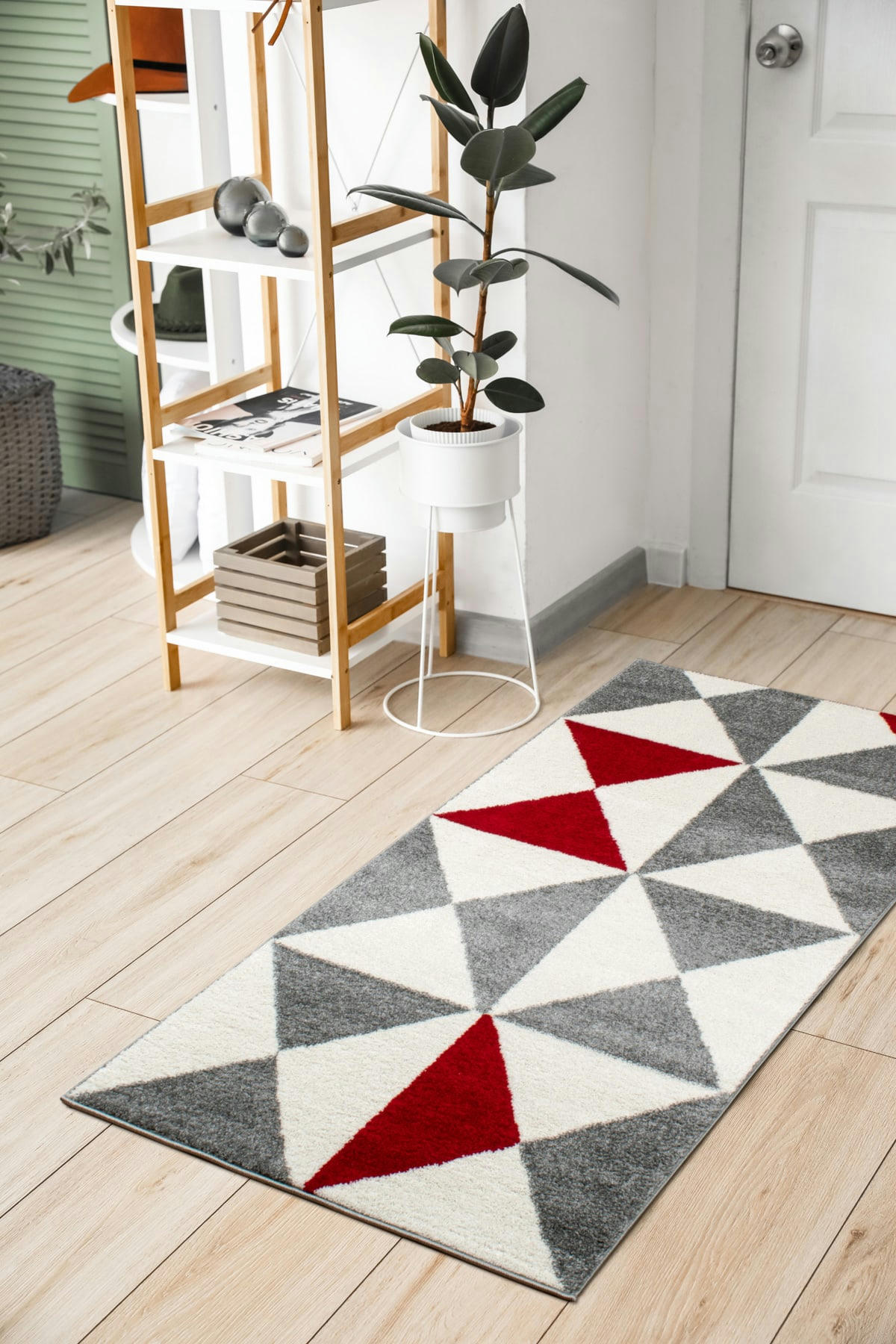 FORSA - Tapis salon de style Scandinave rouge - 80x150