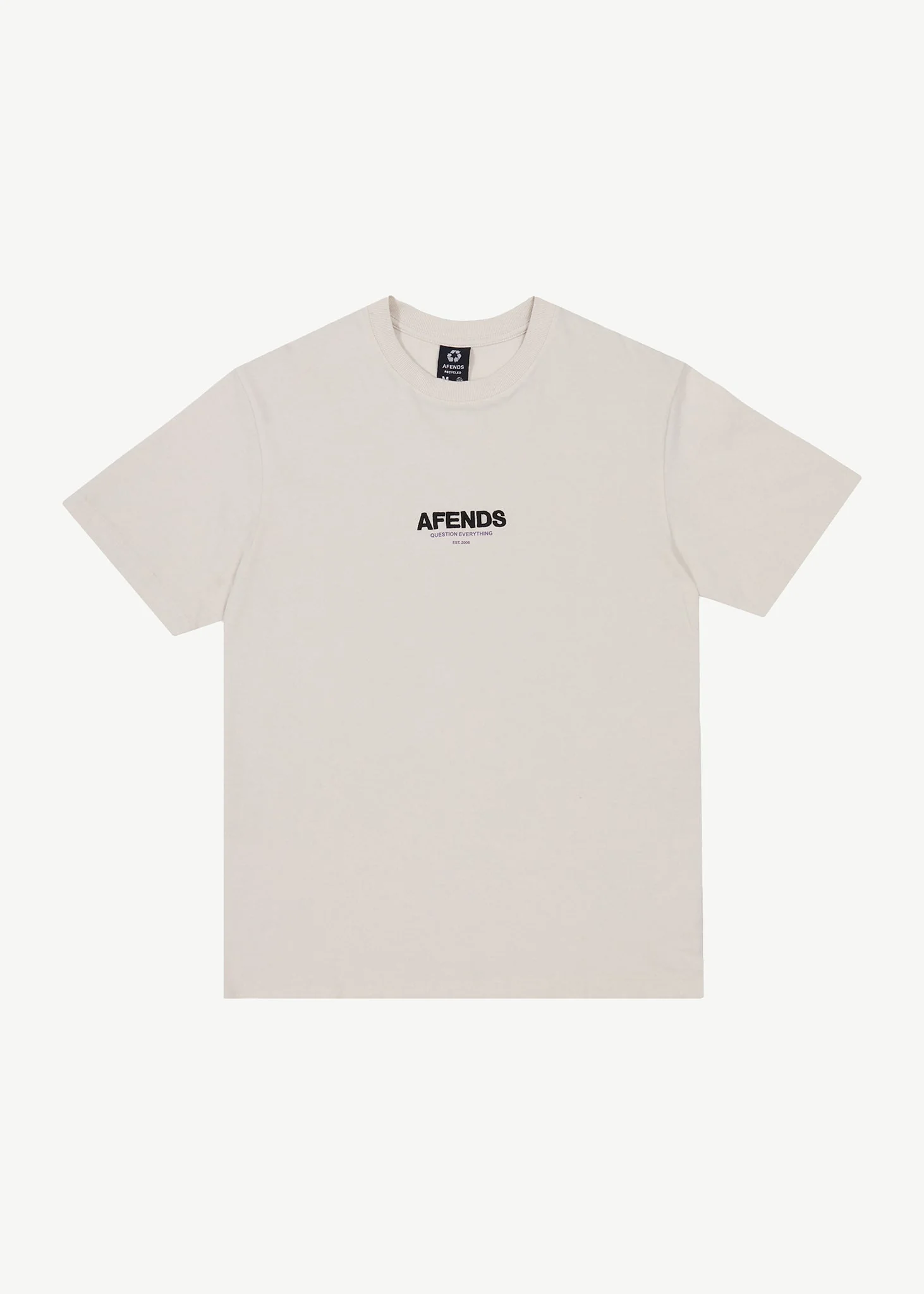 AFENDS Mens Vinyl - Retro Tee - Moonbeam