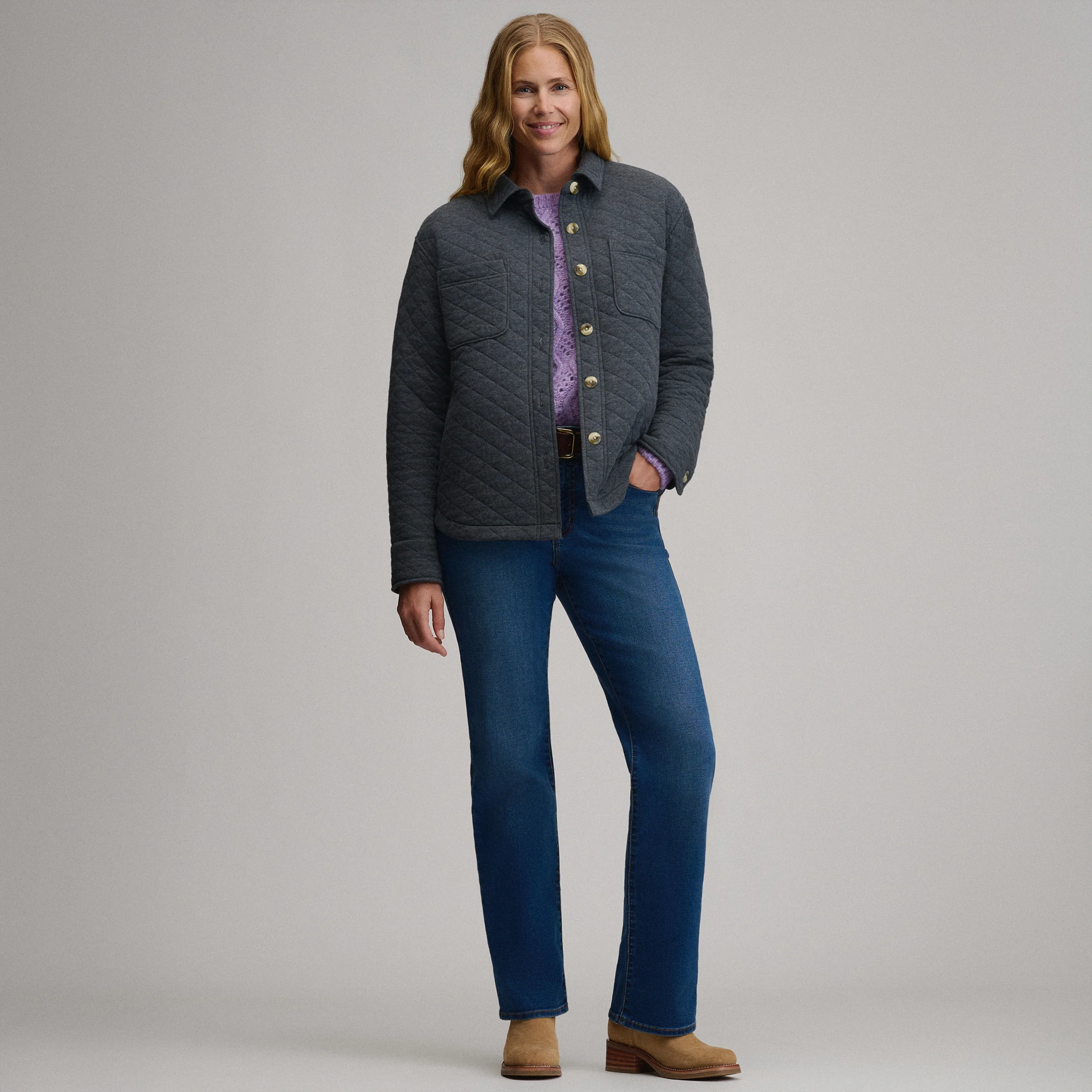 Women's Quilted Shirt Jacket