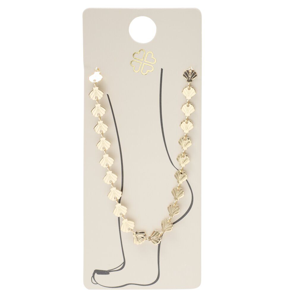 ChaÎne cheville coquillage laiton doré L11cm