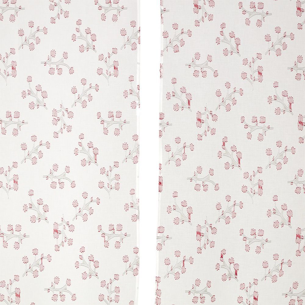 Vitrage blanc à fleurs L120X60 cm x2