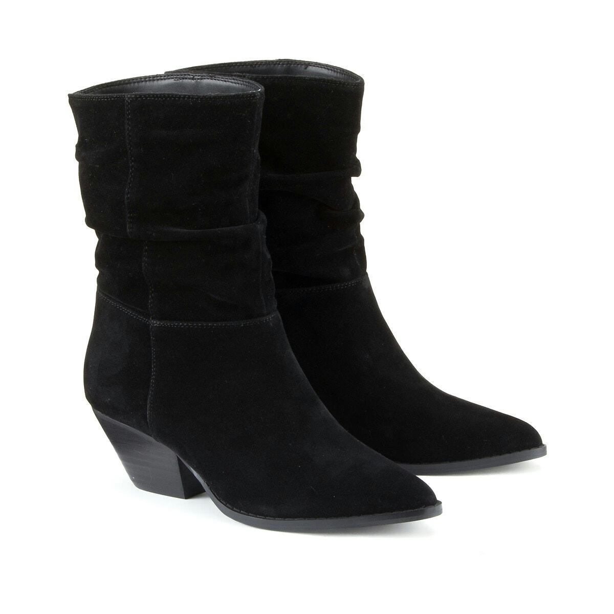 Bottines plissées bout pointu