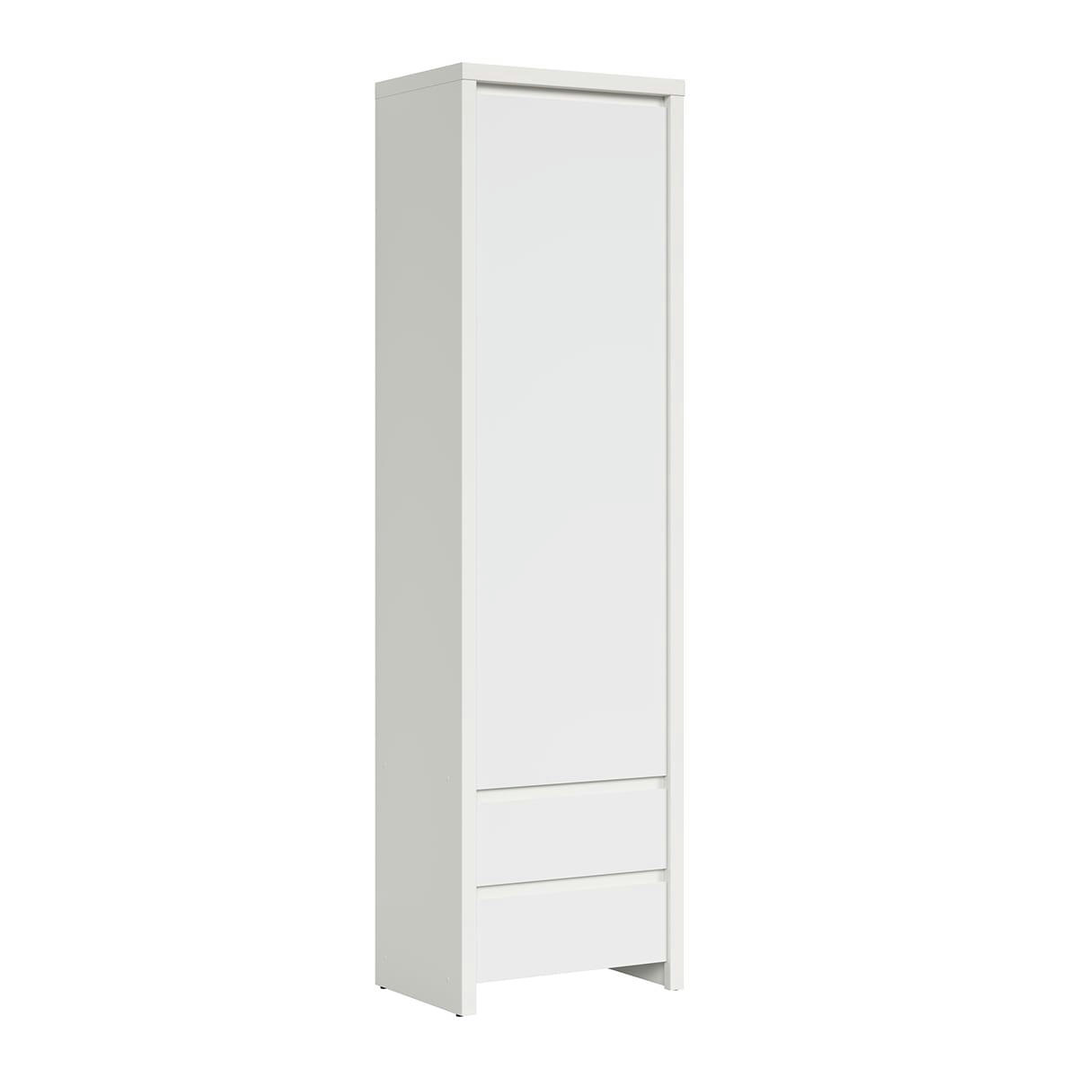 - Armoire colonne 1 porte 2 tiroirs blanche