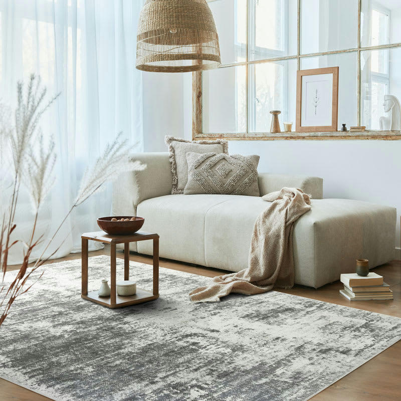 VESTALE - Tapis extra-doux effet brume gris 120x170