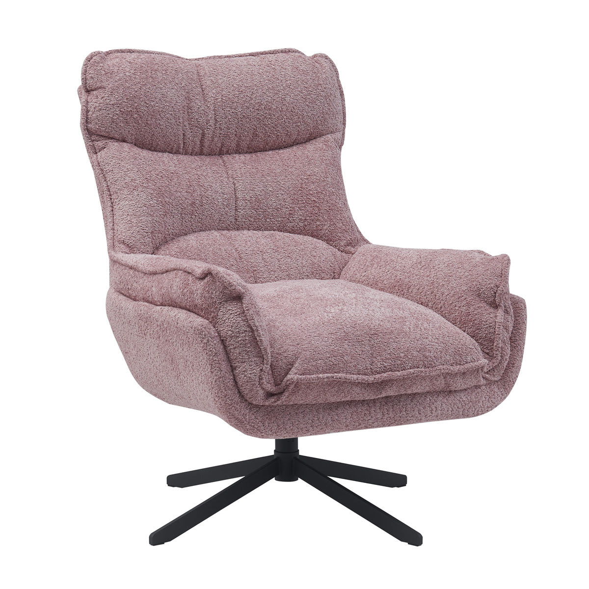 StarFurn Fauteuil Vera - Roze Stof - Draaibaar - 82x95x96,5cm