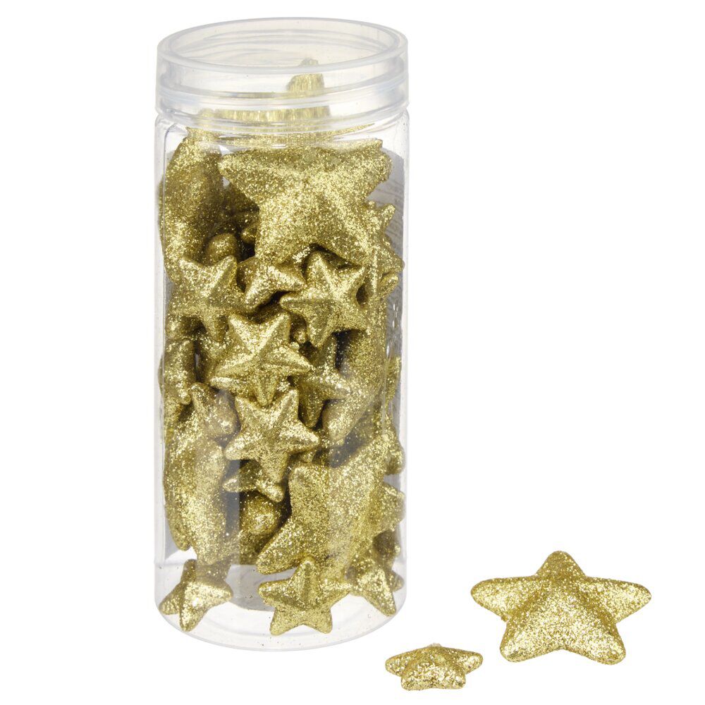 Décoration de table X50 pcs étoiles paillette L23X23 cm doré