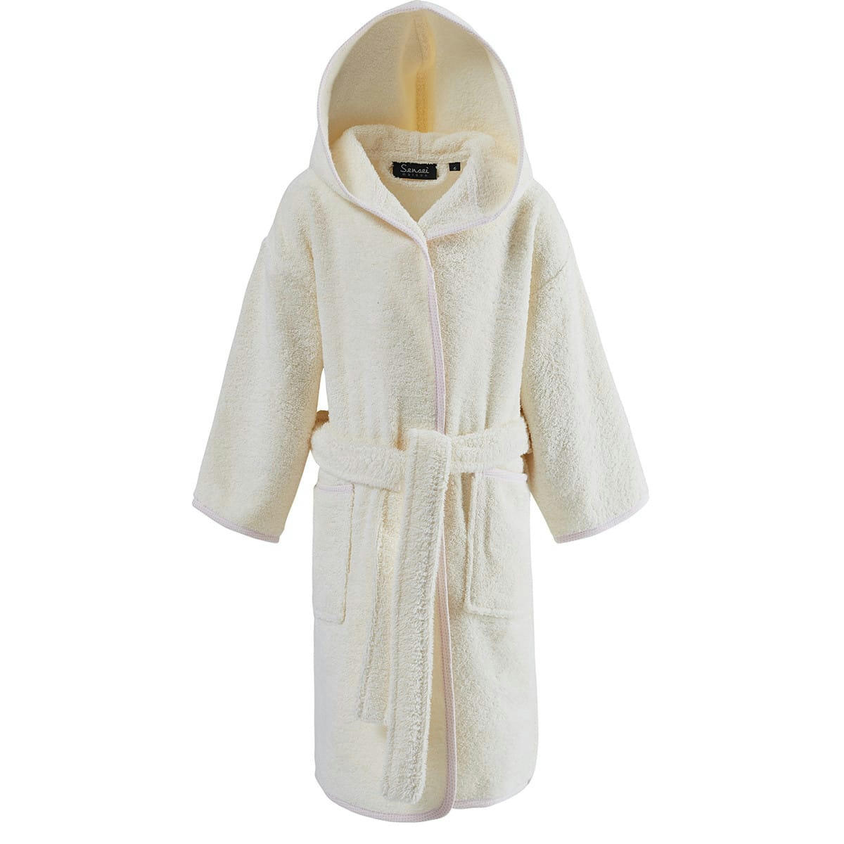 LE LIÈVRE & LA TORTUE - Peignoir de bain enfant 450gr/m²  ecru 04 ans