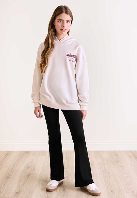 Older Girls Black Plain Bootcut Leggings