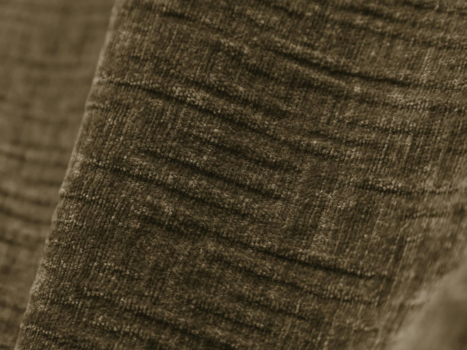 KAELLE - Canapé d'angle gauche 5 places en tissu chenille vert