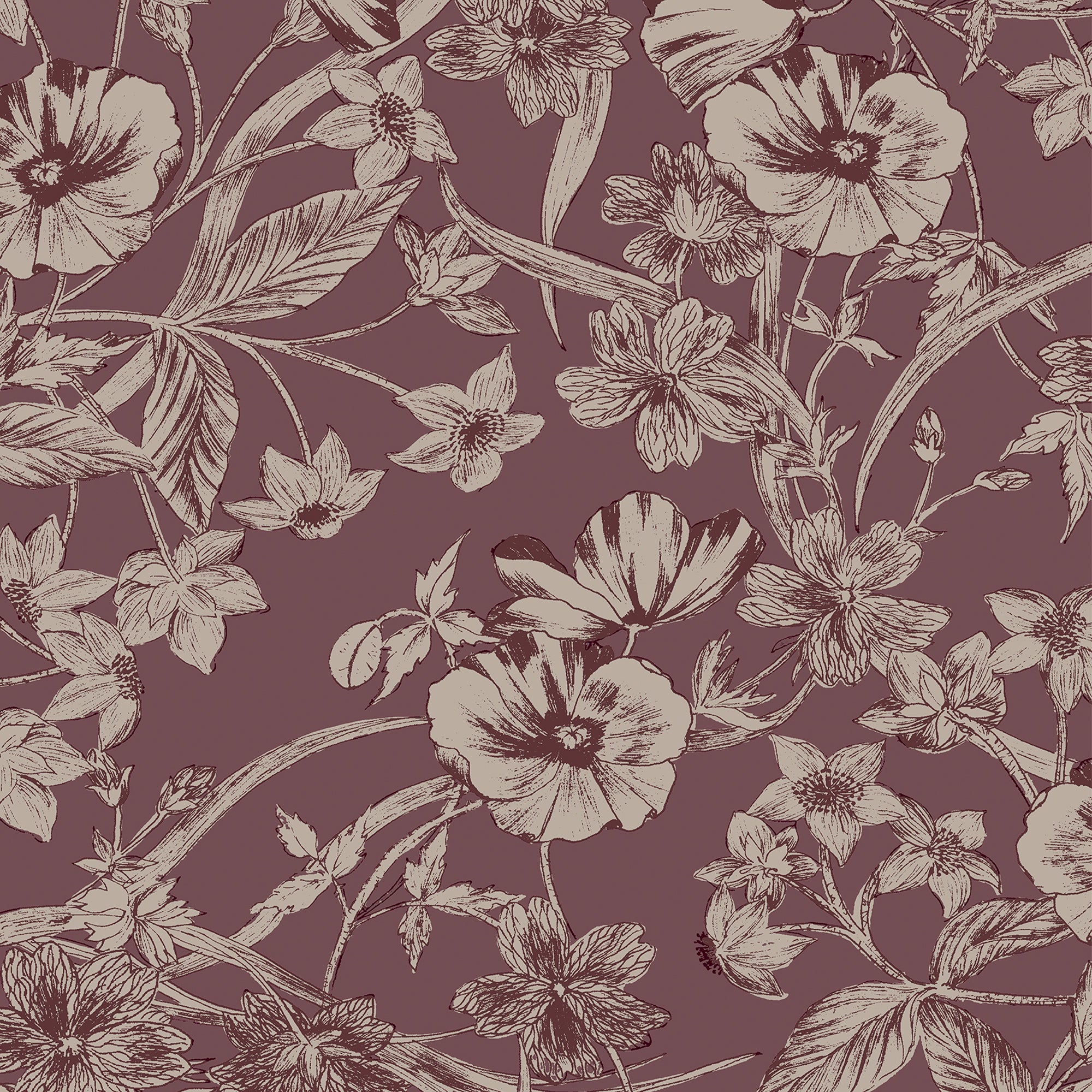 Laura Ashley Vliesbehang - Summerhill Pale Blackberry