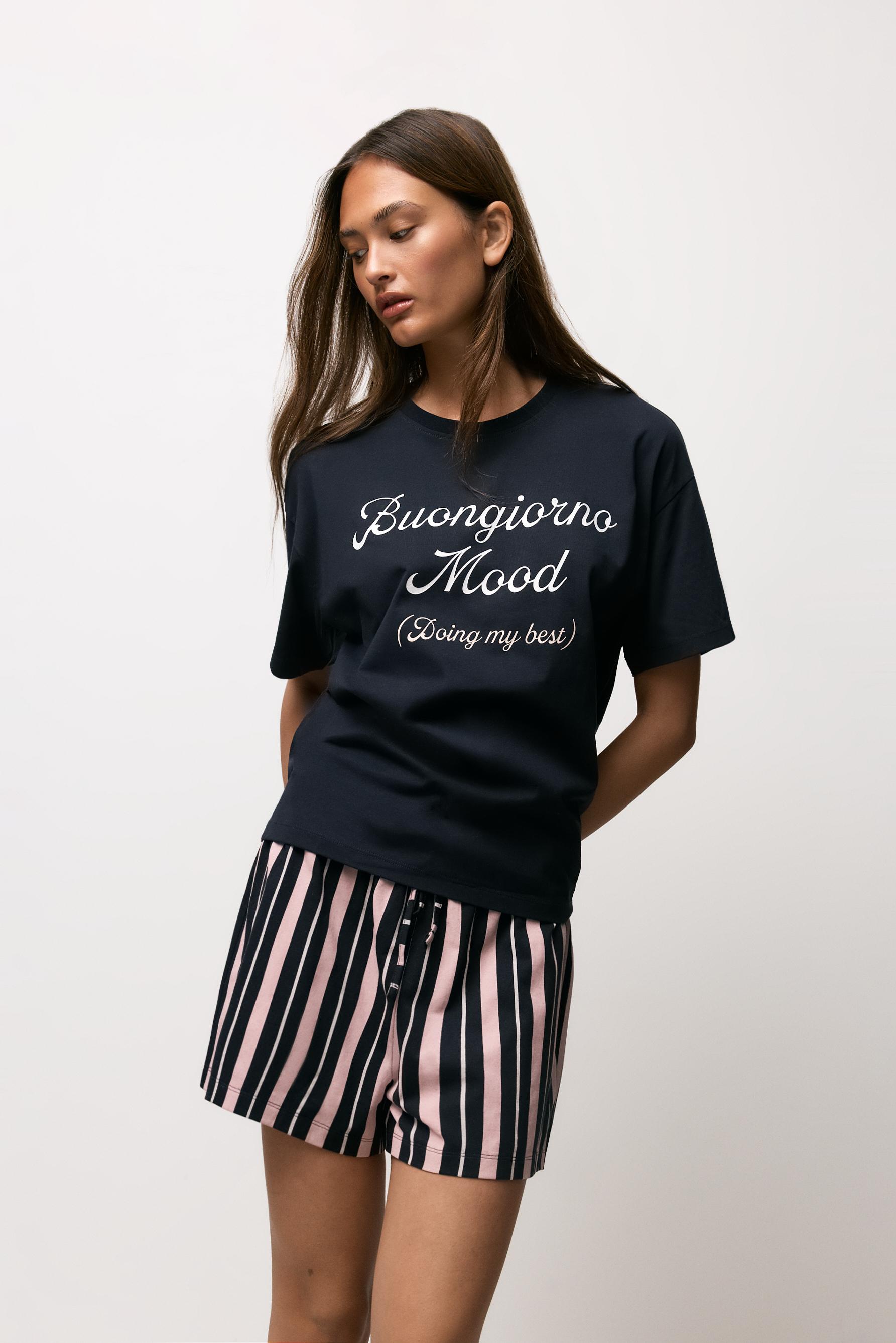 Pijama corto estampado