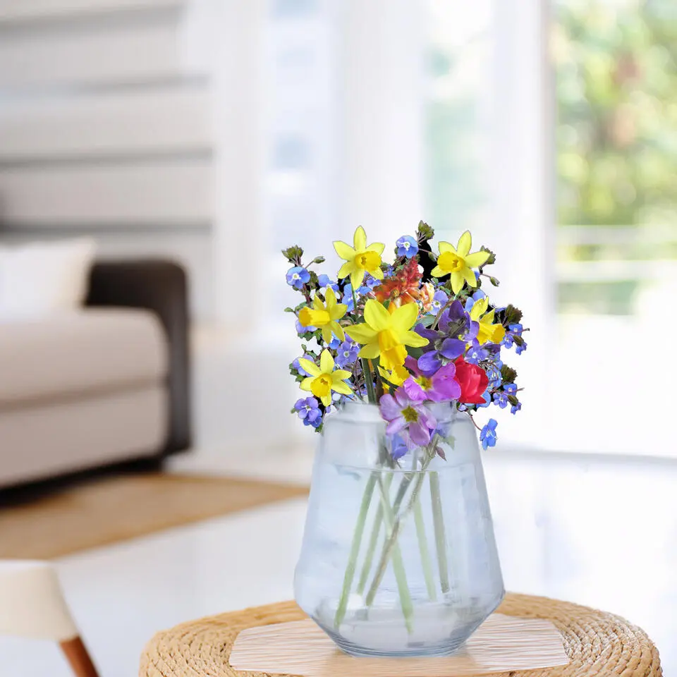 Hakbijl Glass Bloemenvaas Kiffa - transparant - glas - D27 x H32