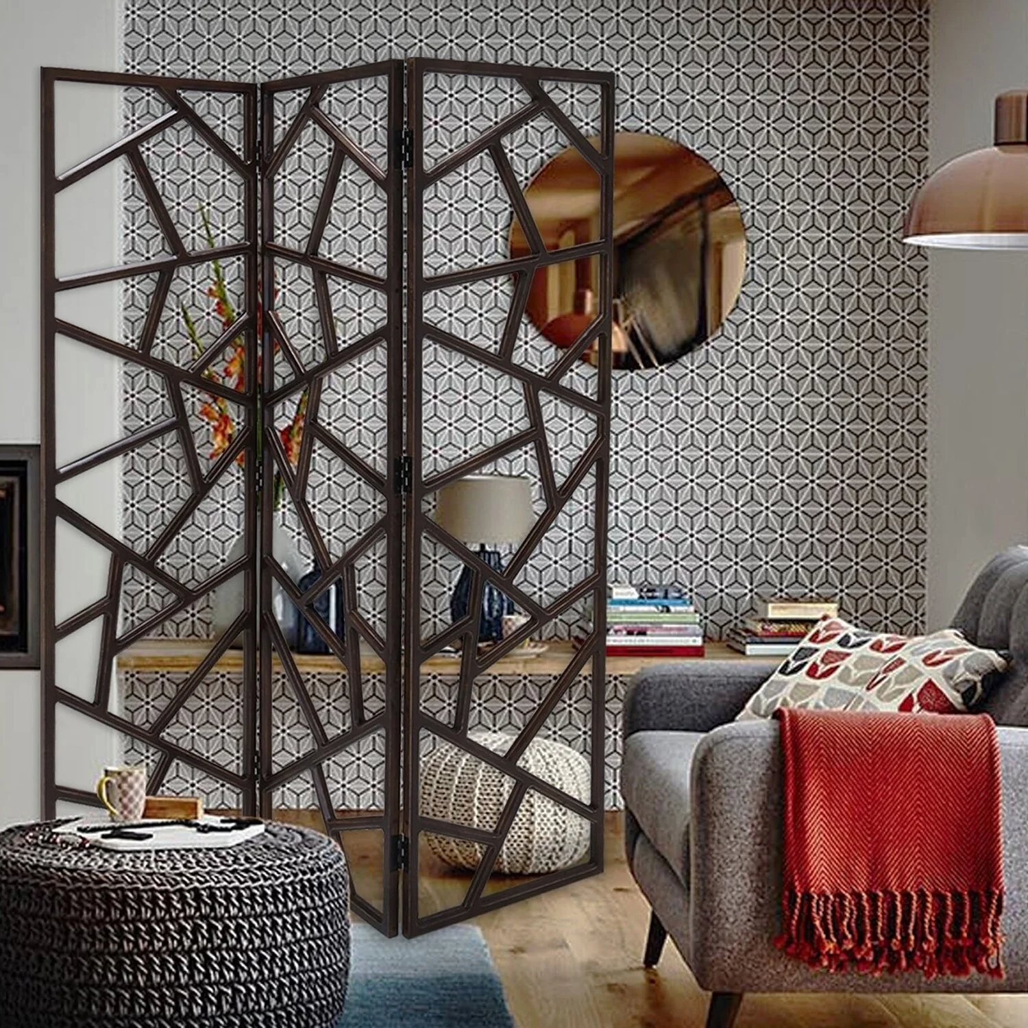 63 x 1.5 x 70 Brown Wood Santa Cruz - Screen