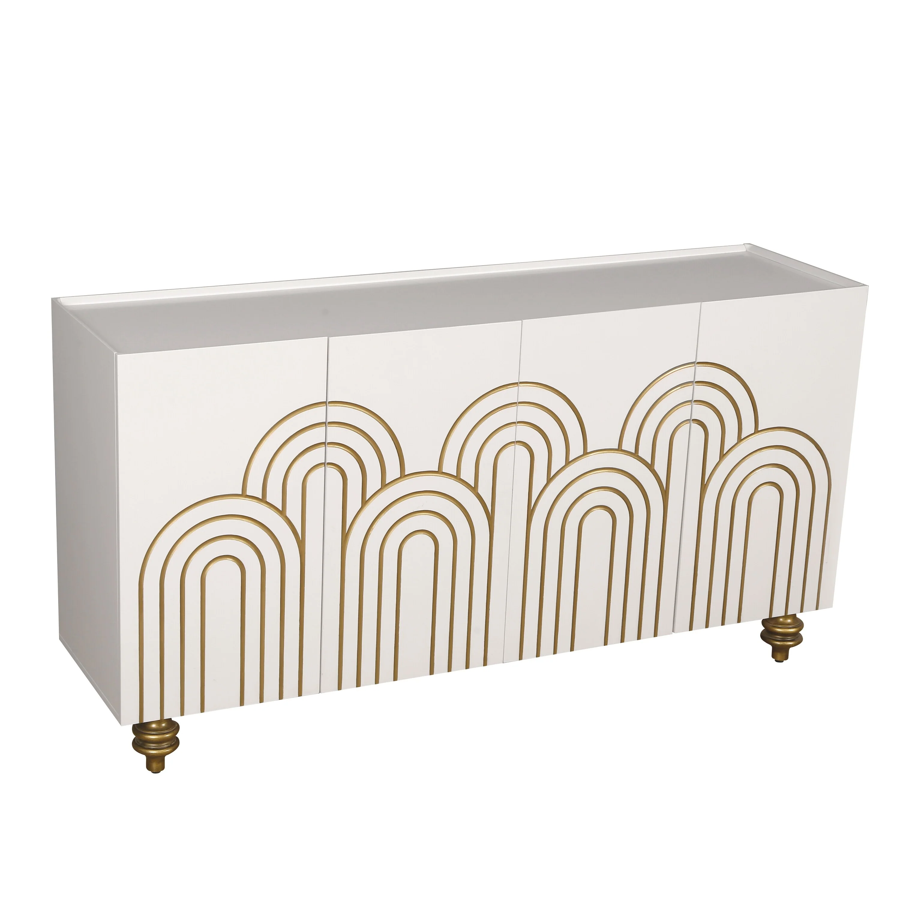 Modern Fluted Sideboard Buffet with Storage