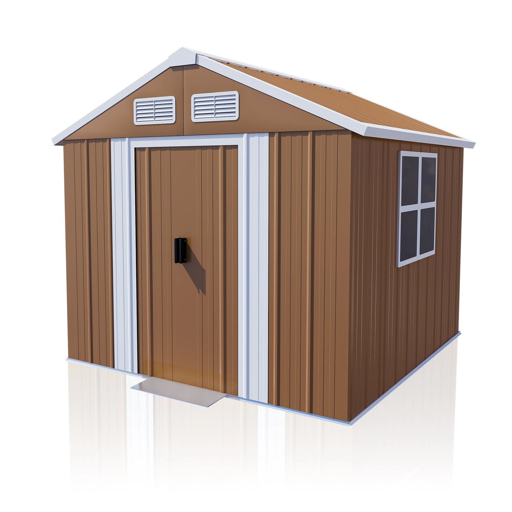 6x4 FT Heavy-Duty Metal Shed w/Windows，Weatherproof Garden Storage - 6X4 FT
