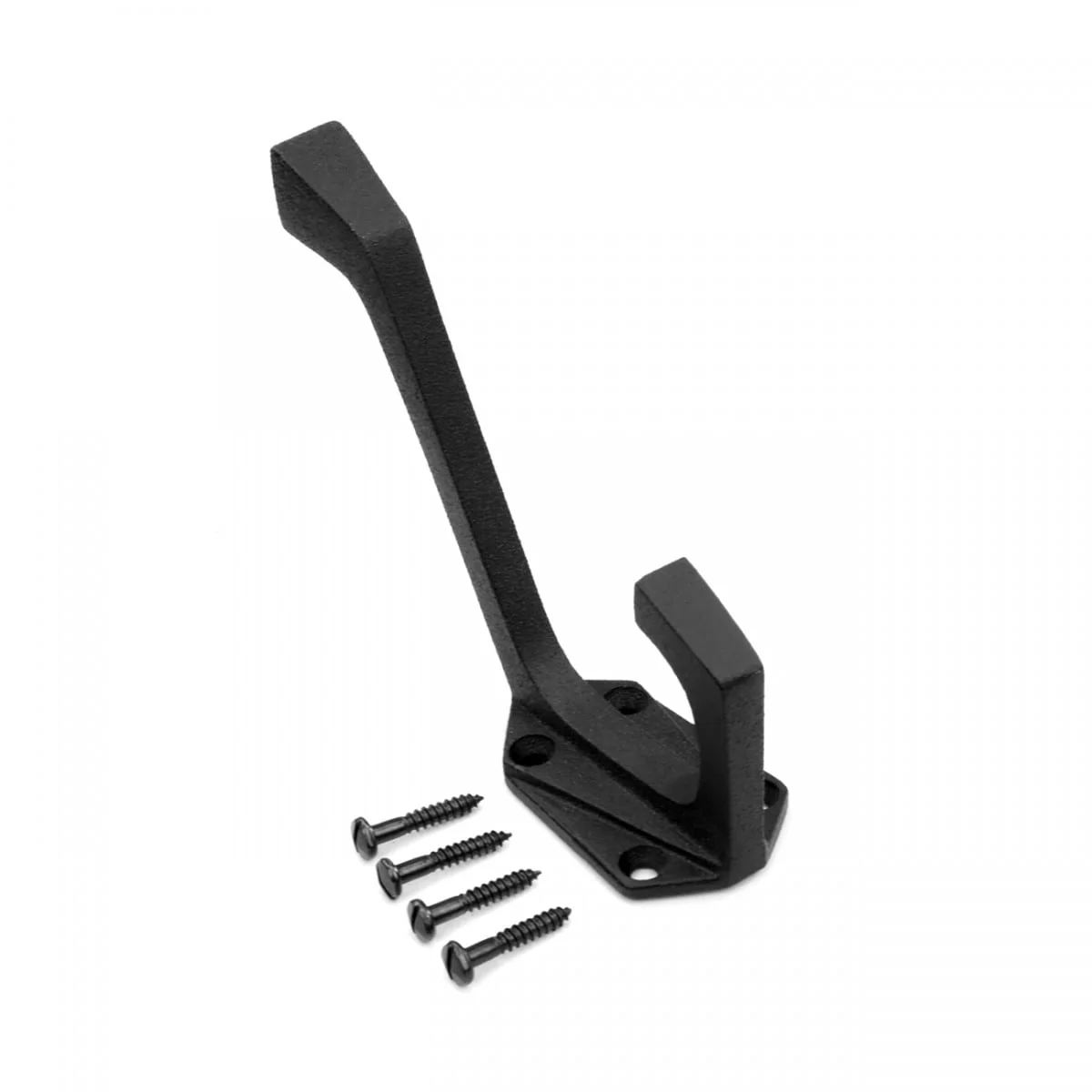 Black Iron Bathroom Hooks 4.25 in. Towel Hooks for Bathrooms Pack of 4