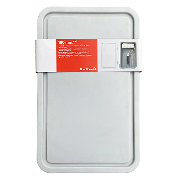 Lot rouleau mur et plafond 180mm   bac à peinture   couvercle GoodHome