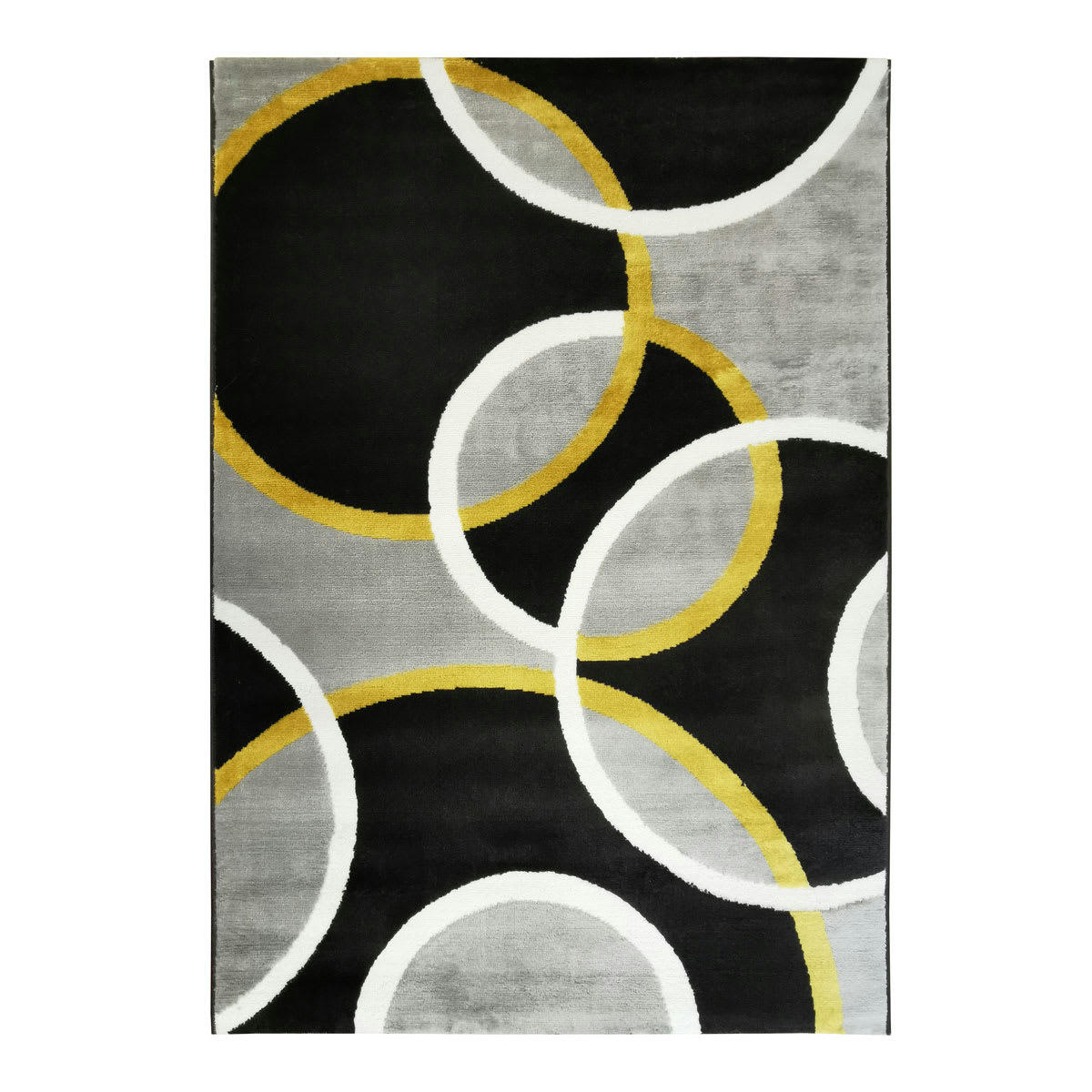 UNDERGOOD - Tapis effet laineux motifs cercles gris 160x230