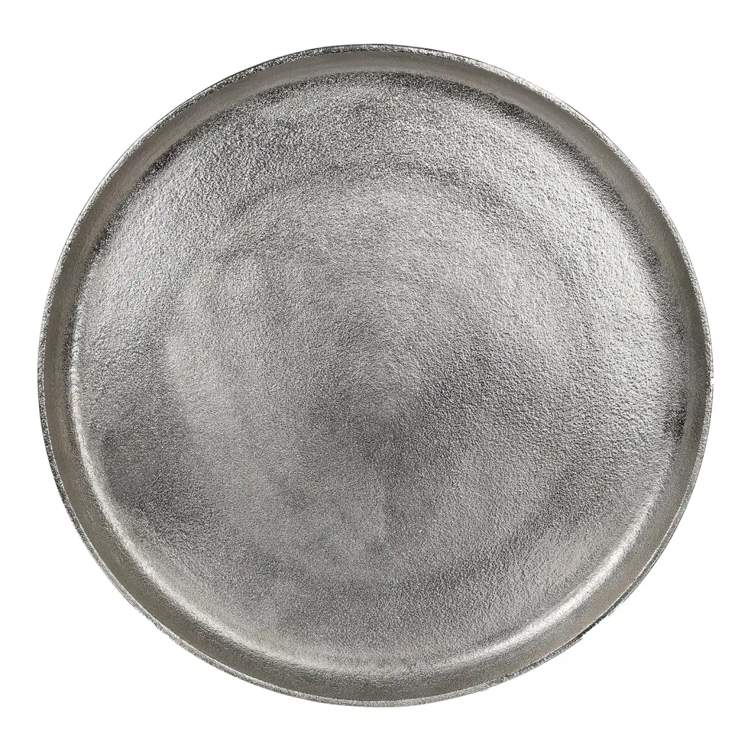 Deko-Tablett Metallic Silber, ⌀ 46 cm, H 35 mm