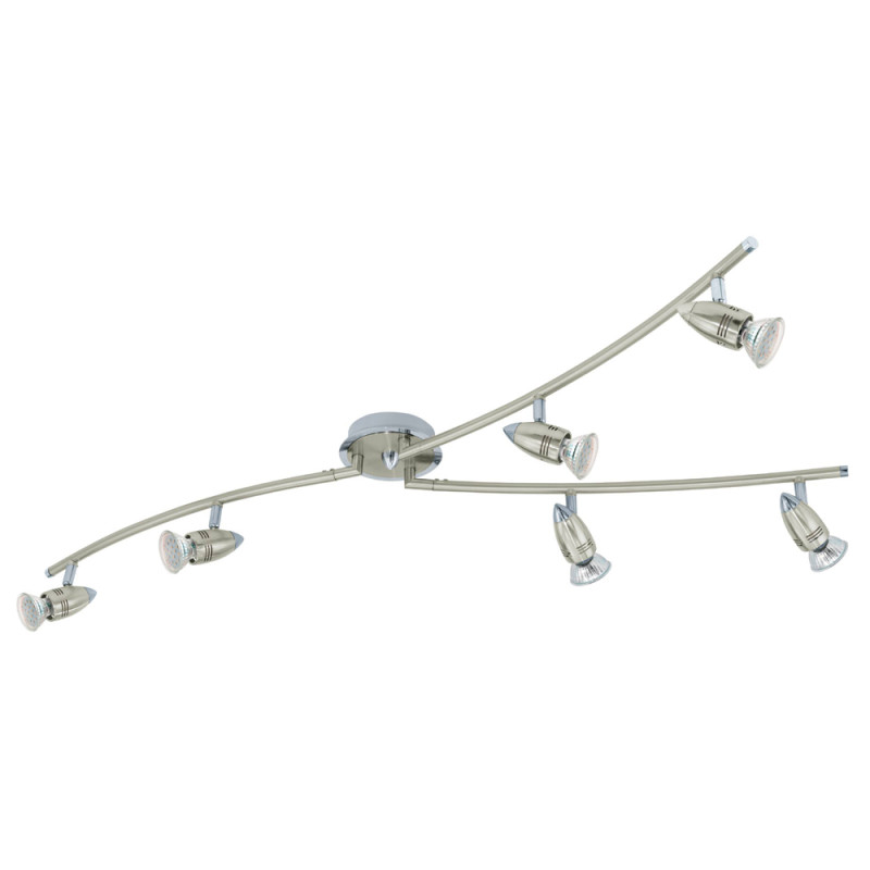 Spot LED Magnum nickel mat et chrome 6 x 2,8 W EGLO