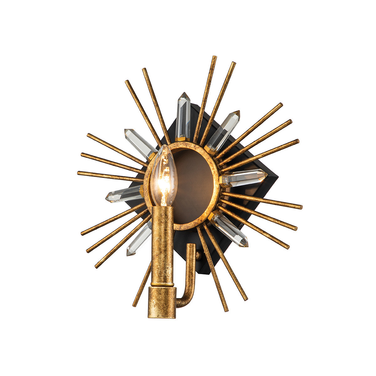 Kinkiet złoty Sun King 1xE14x40W wym:30,5x31,8x12,7cm IP20 Gilded Nola