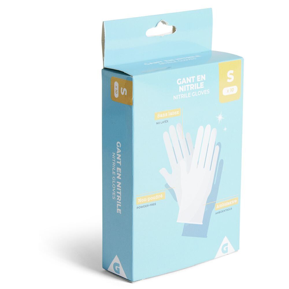 Gants en nitrile taille S x10 bleu
