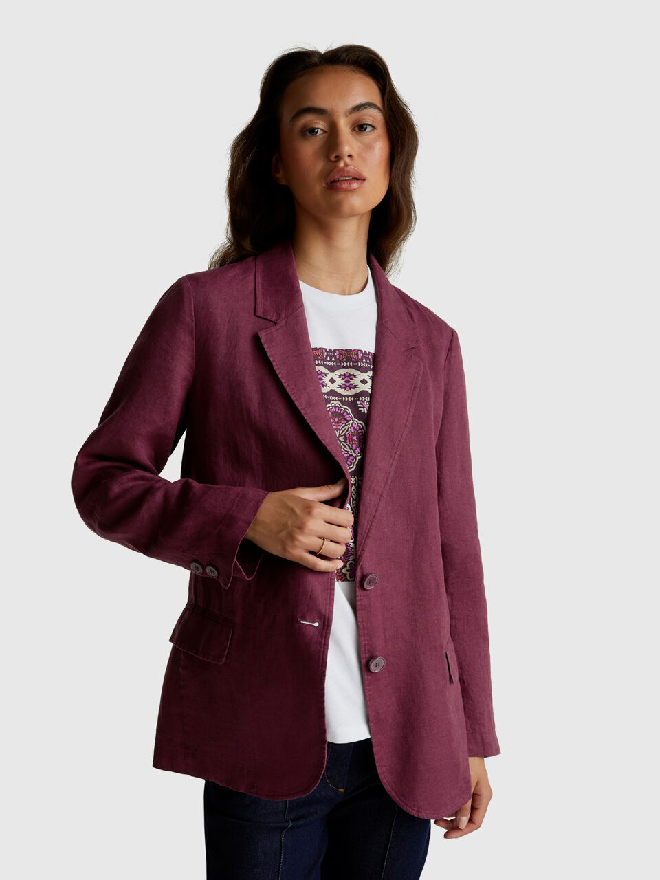 Blazer in pure linen