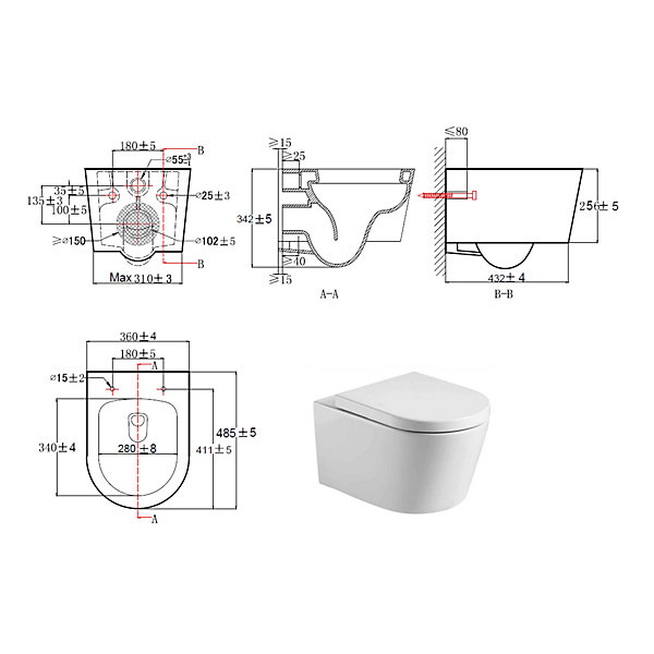 Pack WC Bâti autoportant Rapid SL   WC sans bride SAT   Abattant softclose   Plaque chrome (ProjectSATrimless-8)
