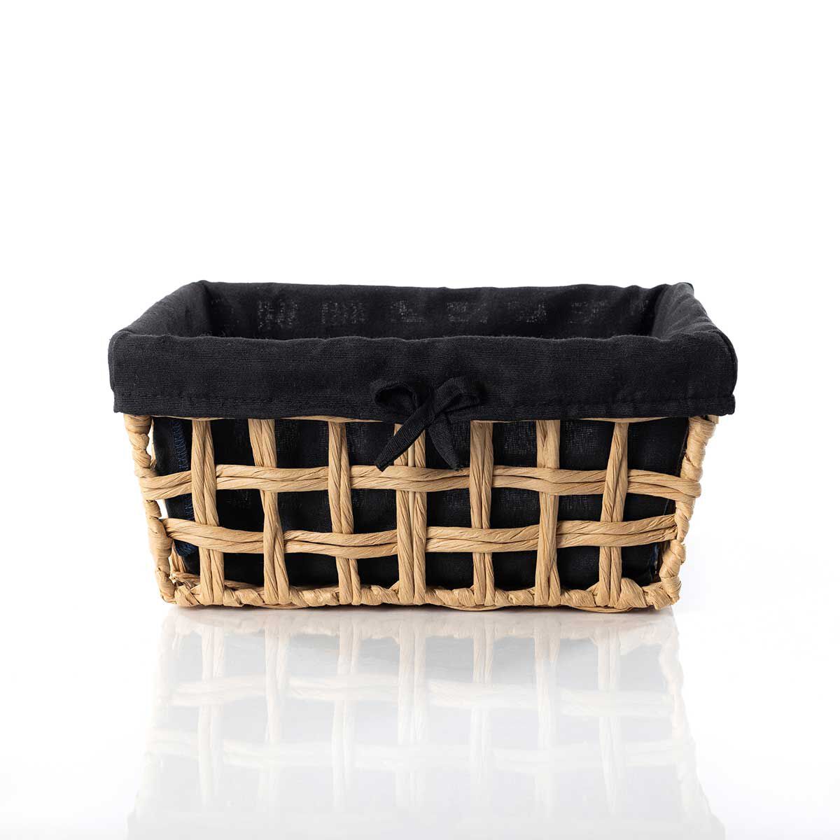 Cesto wc preto e bege 20x28cm