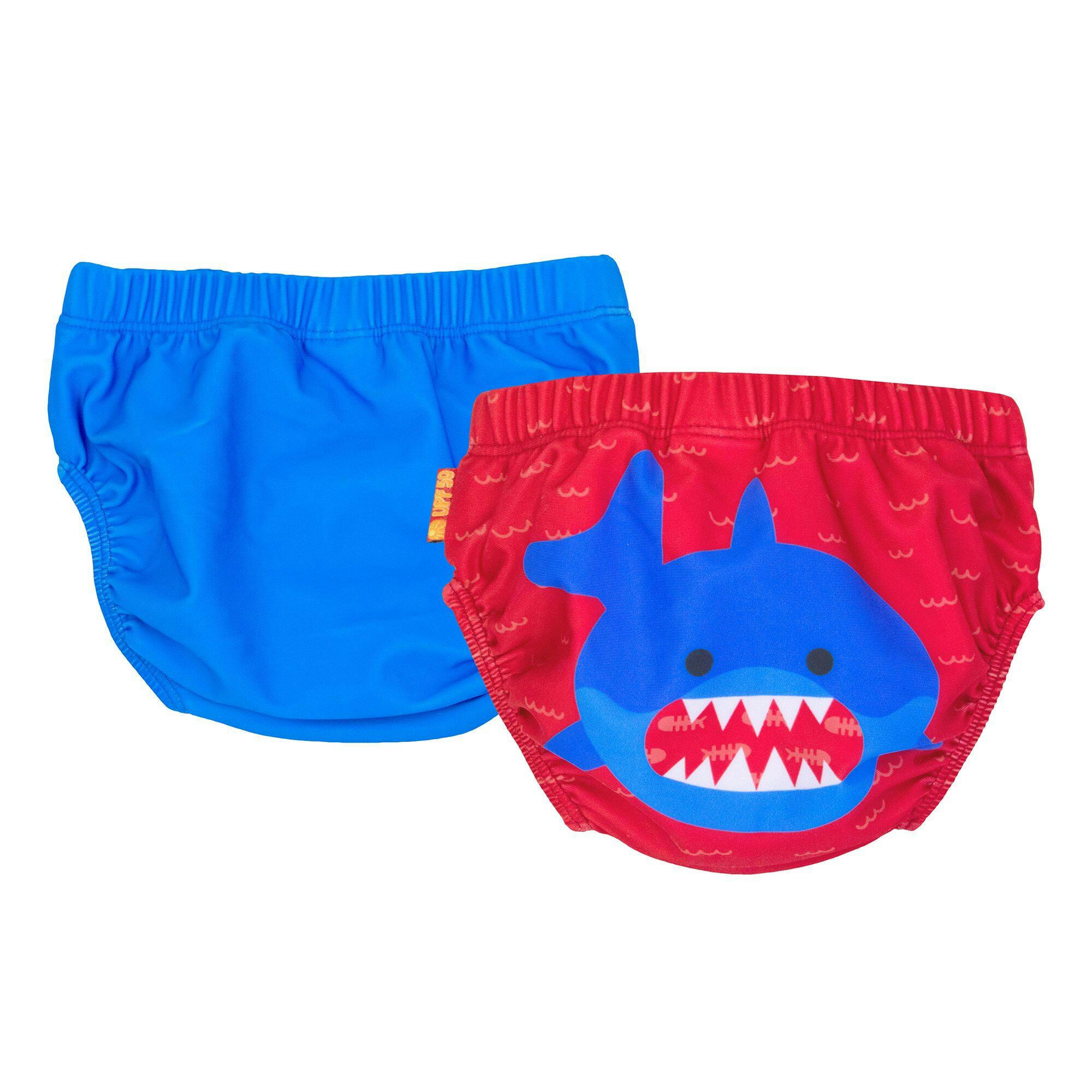 ZOOCCHINI Baby/Toddler Reusable Swim Diaper Set - Sherman the Shark, 2-pc