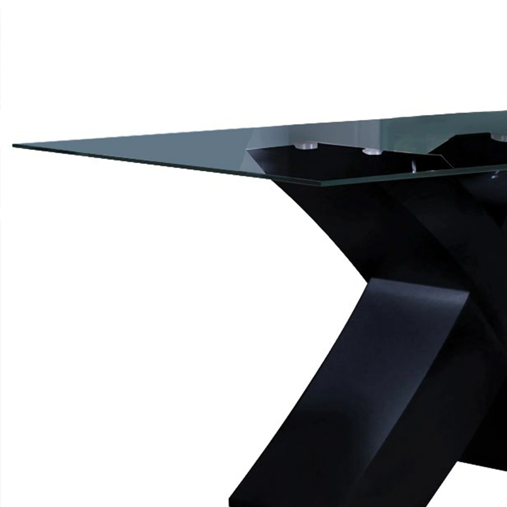Rectangular Dining Table, Black & Clear Glass