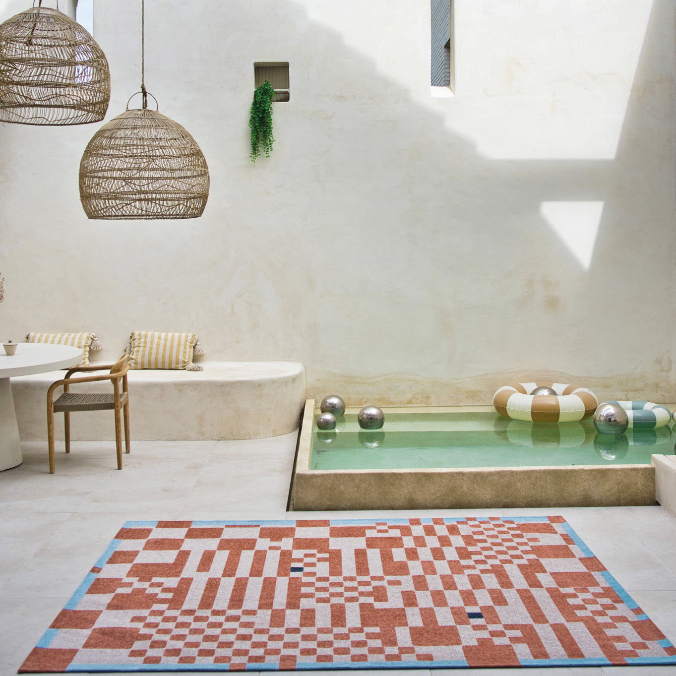 Louis de Poortere Craft Chess Vloerkleed 240 x 340 cm - Nude