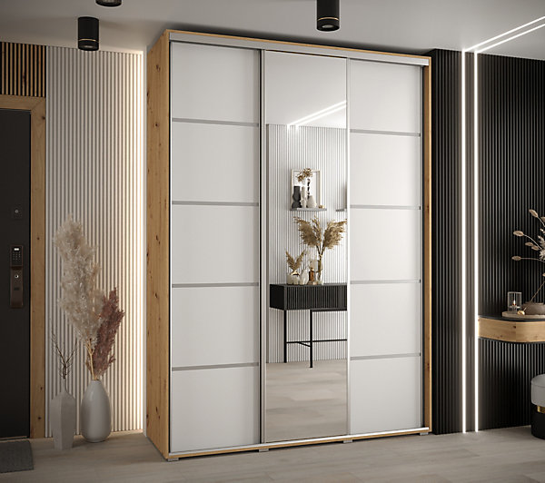Armoire Davos 5 a portes coulissantes H. 235,2 x L. 180 x P. 45 3 portes