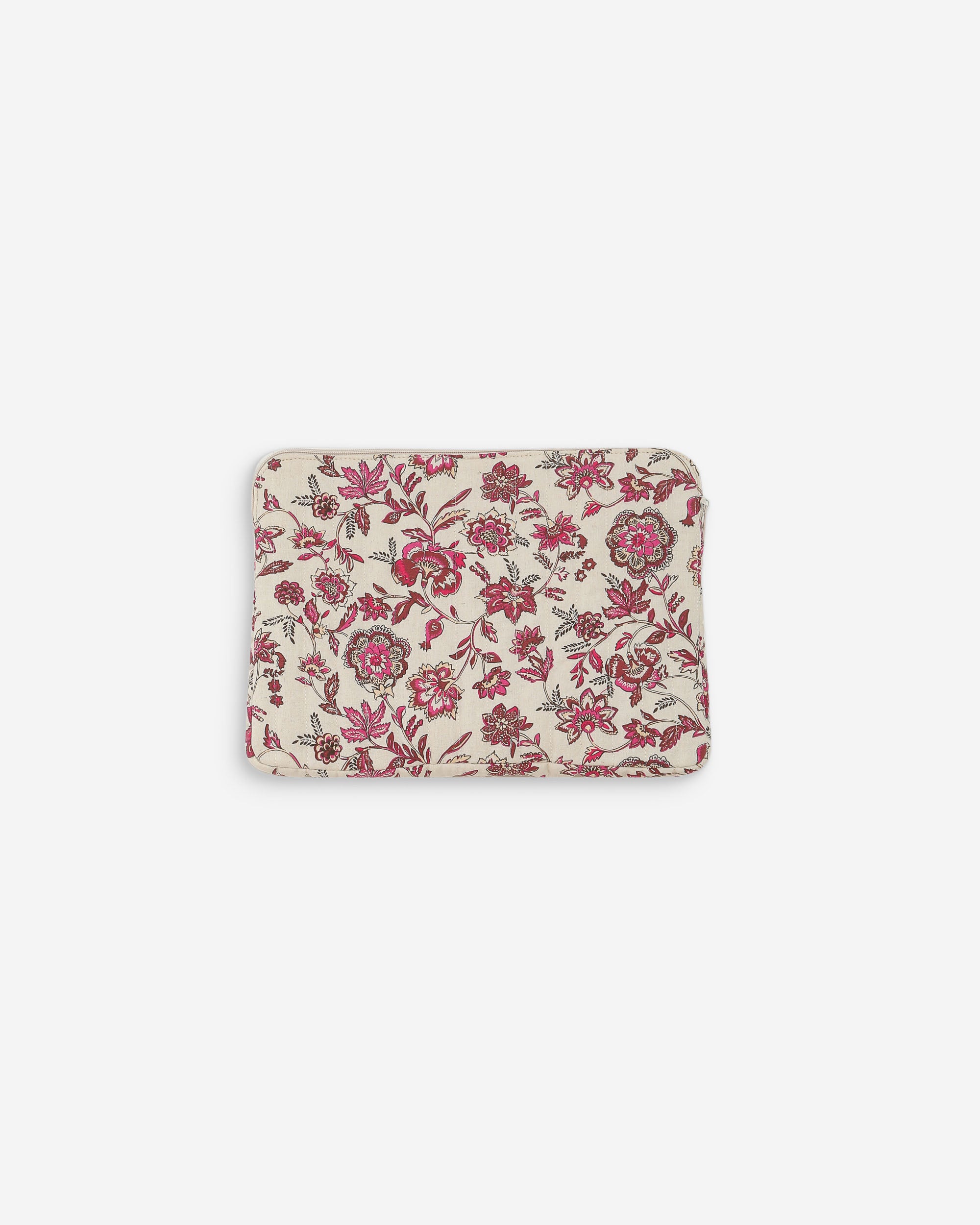 Pochette d’ordinateur en toile de coton matelassée fleur Vaiana