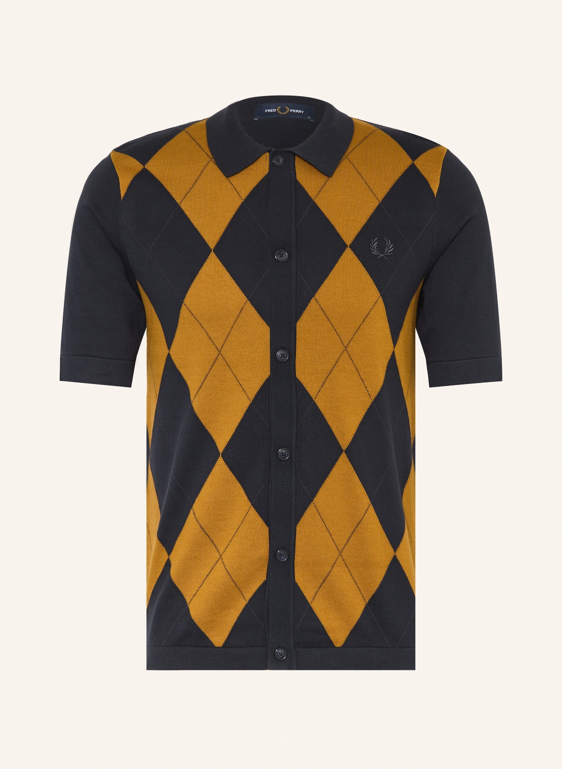 FRED PERRY Strickhemd Slim Fit