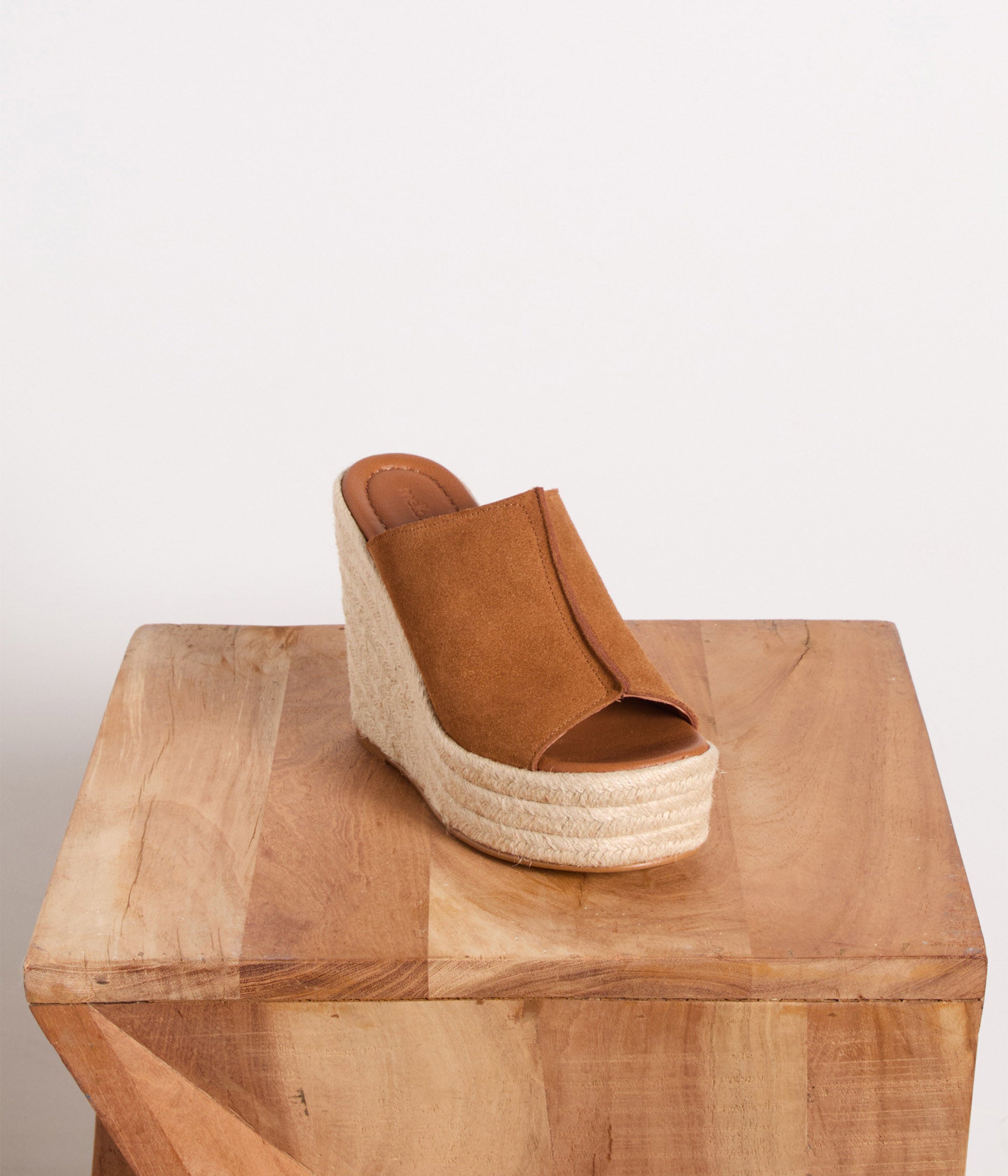 Mules compensées cognac Magnolia