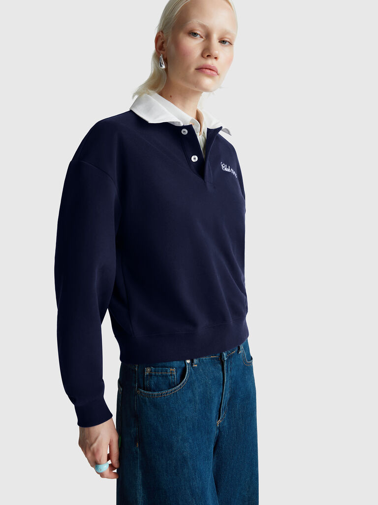 Polo in comfort fit sweat fabric