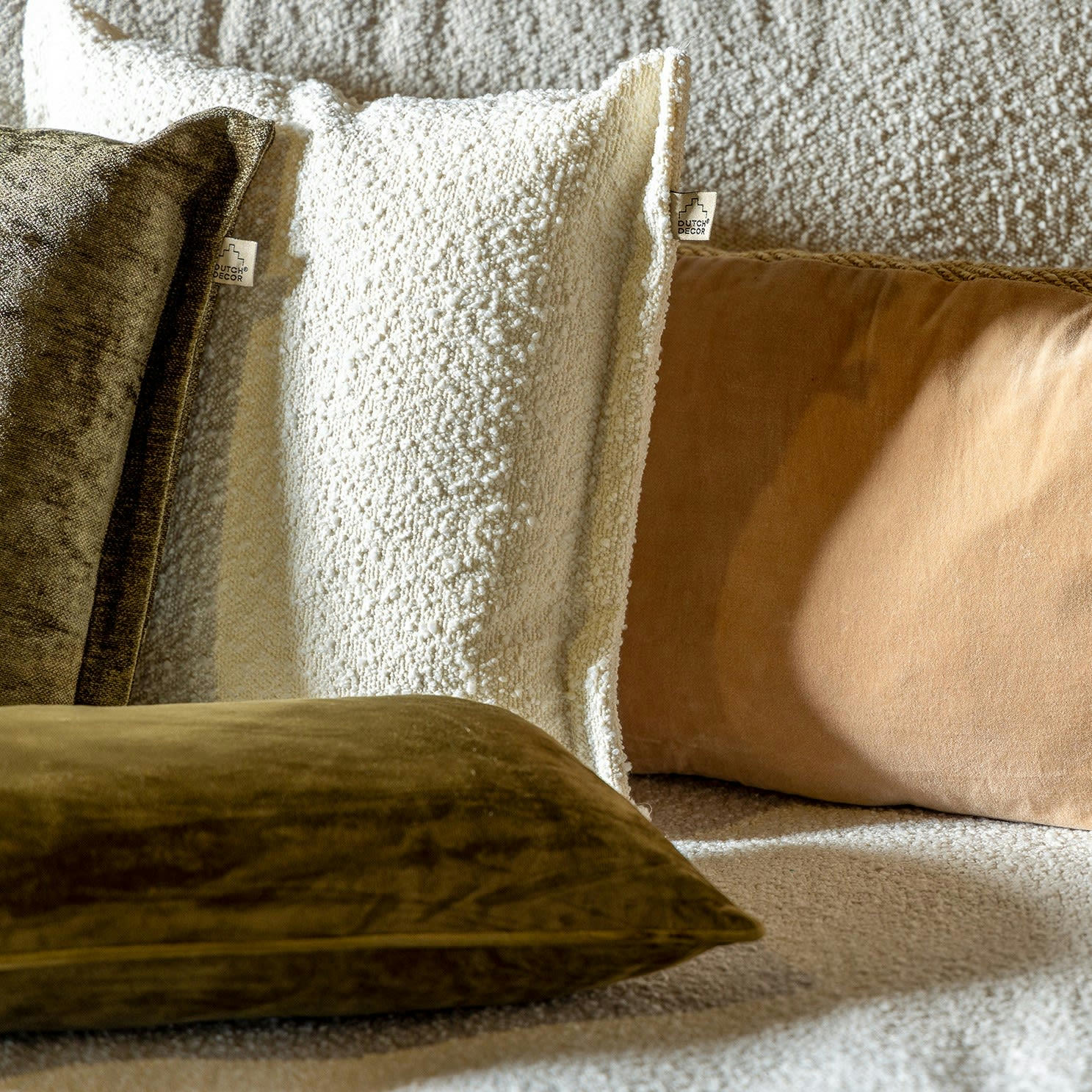 - Housse de coussin blanc en acrylique et polyester-45x45 cm uni