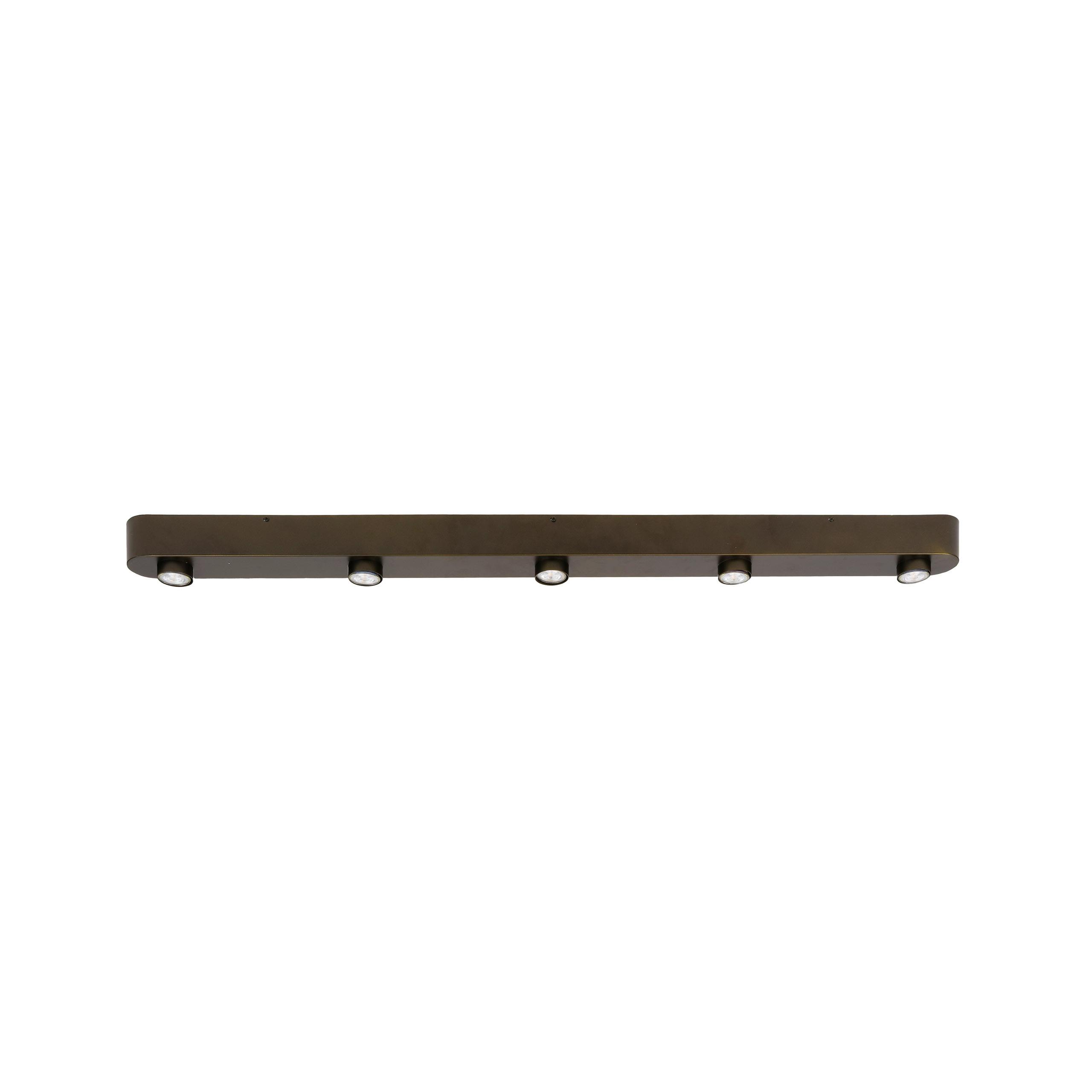 Plafonnier long en métal bronze 5 lampes TERRA