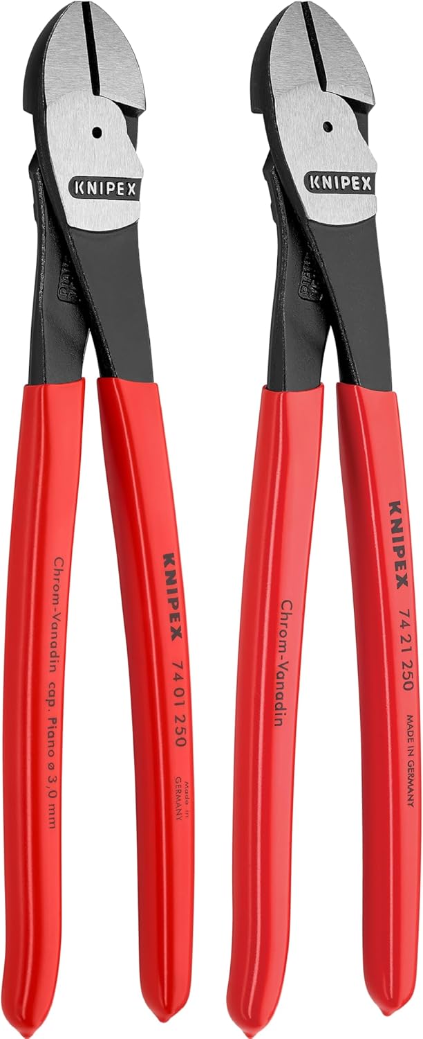 KNIPEX Tools 9K 00 80 129 US High Leverage Straight and Angled Diagonal Cutter Set, 2-Piece
