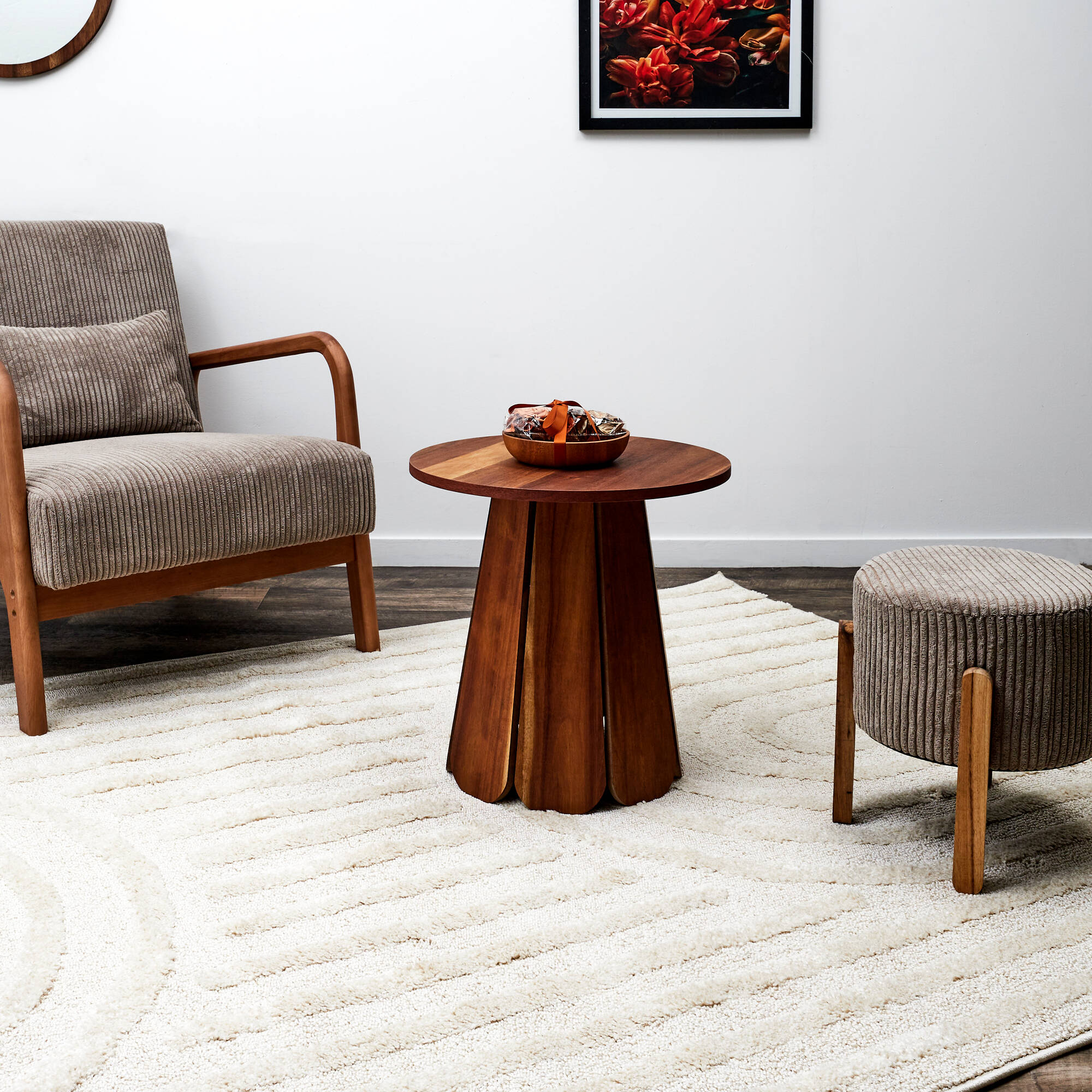 Table d'appoint ronde en bois