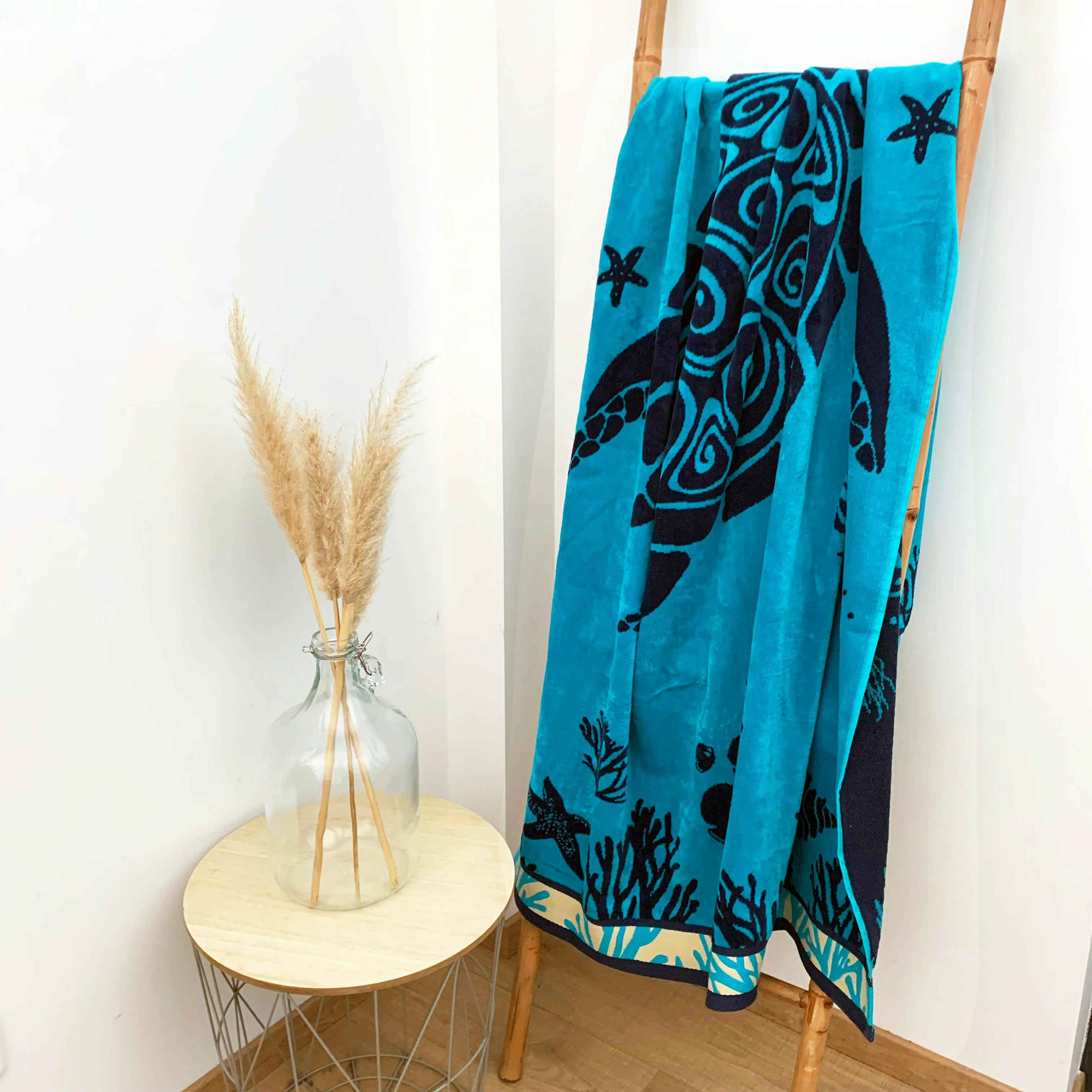 PLAGE - Serviette de plage éponge velours Jacquard Princesa 100x175 470g/m²