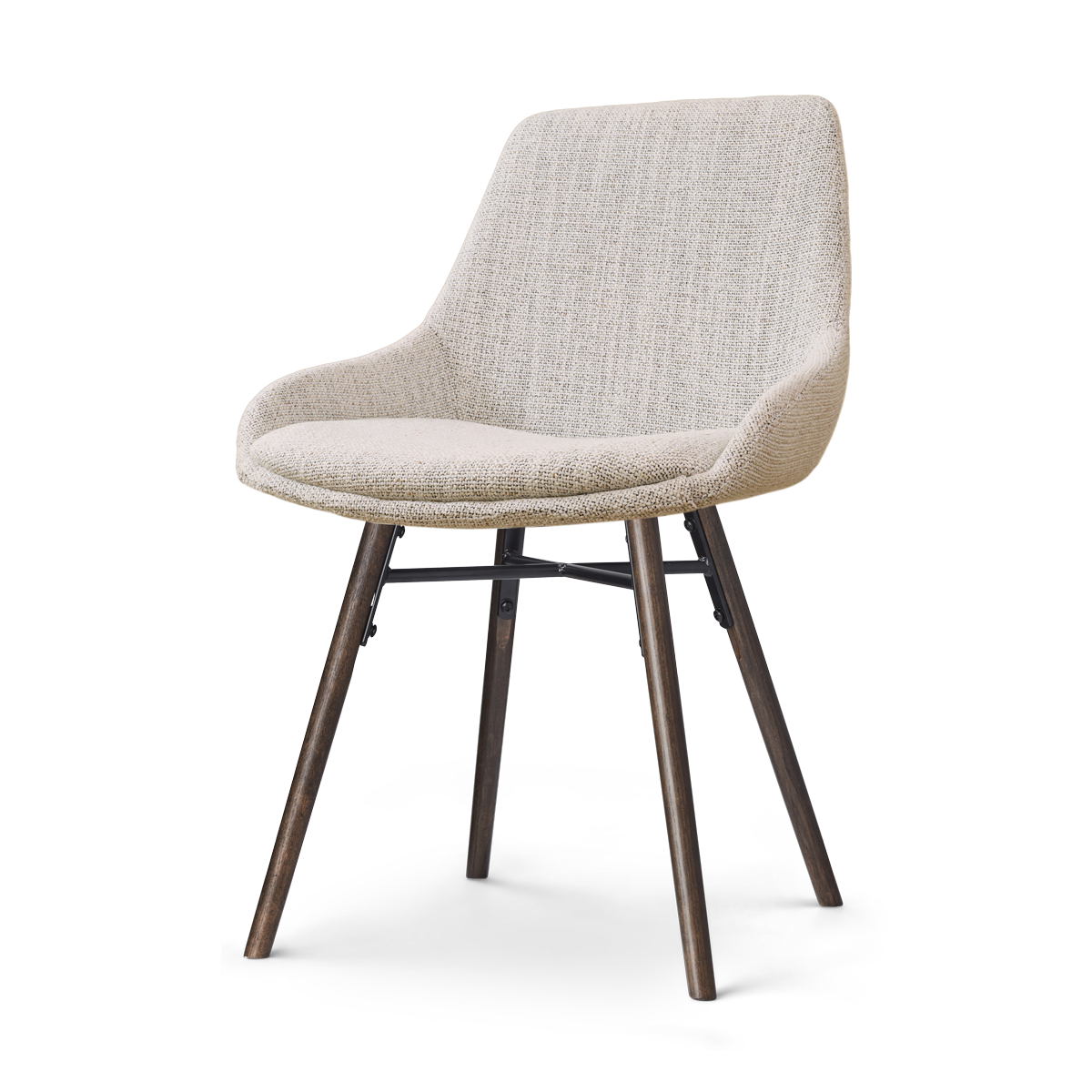 Nolon Nena-Isa Eetkamerstoel Beige Gemêleerd - Stof - Walnoot Poten